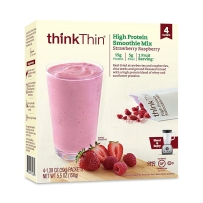 ThinkThin 高蛋白奶昔混合配料 4包装 156g/盒 草莓味