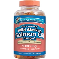 Pure Alaska Omega阿拉斯加 富含OMEGA-3 纯净野生三文鱼油搭配卵磷脂 1000mg*210粒