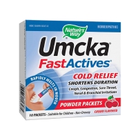 美国 Nature's Way Umcka顺势疗法 快速活化 伤风缓解 樱桃味 粉状10包 感冒咳嗽流感