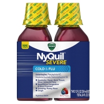 Vicks NyQuil Cold Flu缓解症状夜间 354ml*2浆果味咳嗽口服液