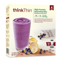 ThinkThin 高蛋白奶昔混合配料 4包装 156g/盒 蓝莓香蕉味