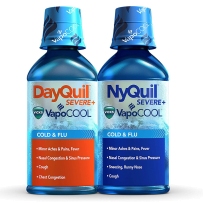 Vicks VapoCOOL日夜组合咳嗽感冒流感鼻腔充血缓解液354ml*2 缓解喉咙痛发烧