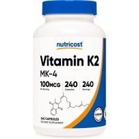 美国进口Nutricost 维生素K2 胶囊 240粒 MK4骨骼关节心脏健康