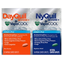 VICKS DayQuil 成人日夜型 感头痛 喷嚏冒48粒片剂组合装 缓解喉咙痛发烧