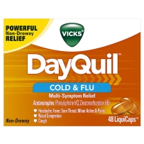 VICKS DayQuil 日用型鼻塞头痛发烧喷嚏液体胶囊48粒 /盒