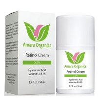 Amara Organics有机物视黄醇面霜2.5%透明质酸与维生素E & B5 50ml