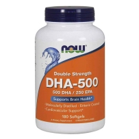 NOW Foods奥诺DHA-500胶囊 180粒 成人补脑提高增强记忆力 学生中高考健脑益智