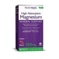 Natrol 纳妥 高效吸收镁咀嚼片 250mg* 60片 蔓越莓苹果味 提供人体所需镁