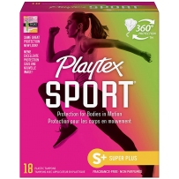 Playtex Sport  卫生棉条内置导管式棉棒卫生巾 运动型长导管加大流量 18支