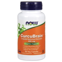 NowFoods诺奥 CurcuBrain护脑胶囊 400毫克 50粒 护脑补脑安神提高睡眠护肝