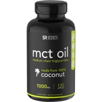 Sports Research MCT Oil 椰子油软胶囊 1000mg 120粒 提升代谢消化提高抵抗力代餐饱腹