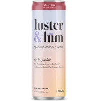 GNC 健安喜 luster & lum 胶原蛋白碳酸饮 樱桃味 355ml*12罐 皮肤补水 清除自由基