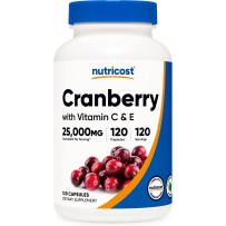 Nutricost 蔓越莓提取物 25,000mg *120 粒胶囊  含维生素 C 和维生素 E