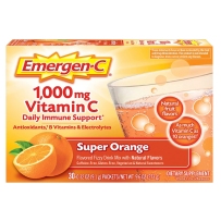 益满喜Emergen-C嗨C粉元气粉维生素C泡腾粉VC粉冲剂维C泡腾片30包橘子味 加强免疫