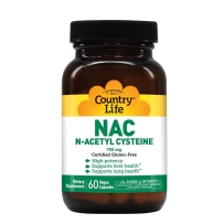 Country Life 乡村生活 NAC N-乙酰半胱氨酸 750mg*60粒素食胶囊 免疫健康 