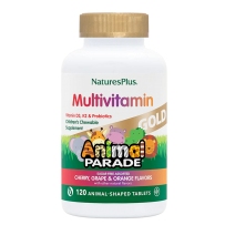 Nature's Plus 动物大游行儿童综合维生素矿物质咀嚼片 支持骨骼健康助于消化吸收 120粒 樱桃橙子葡萄味
