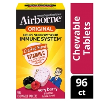 Airborne 复合维生素VC多种 增强免疫 抗氧化 多种维生素VC咀嚼片 1000mg 96粒 莓果味