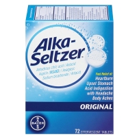 拜耳Alka-Seltzer原味苏打水泡腾片弱碱泡腾片缓解胃酸高涨气打嗝 72粒