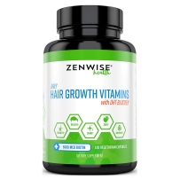 Zenwise Health 头发生长维生素5000 mcg生物素 DHT阻滞剂脱发刺激再生护理受损头发  120粒