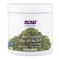 美国NOW FOODS 诺奥 欧洲矿物绿泥粘土面膜粉  补水保湿深层清洁肌肤去油细致毛孔 170g