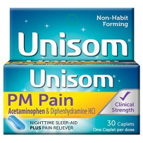 美国UNISOM PM PAIN睡眠帮助缓解疼痛液体胶囊 30粒
