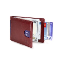 SERMAN BRANDS防磁防射频识别RFID爆款男士新款钱包卡套钱夹短款钱包男 枣红色