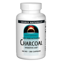 美国 Source Naturals 活性炭胶囊 260mg 排毒促消化 调节胃炎便秘 200粒