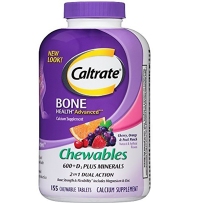  Caltrate 600+D 钙尔奇加强型水果口味咀嚼钙片155粒