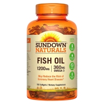Sundown Naturals日落恩赐 深海鱼油软胶囊 1200 mg 100粒 降三高血液粘稠度 改善记忆
