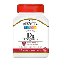 21st Century 维生素D3咀嚼片 400IU 110片