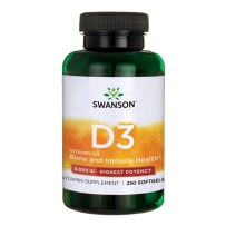 Swanson斯旺森 高含量天然维生素D3 5000IU胆钙化醇125 mcg *250粒软凝胶