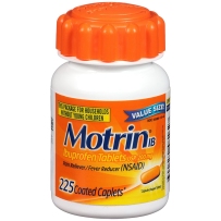 Motrin IB布洛芬200mg疼痛缓解肌肉酸痛关节炎轻微疼痛牙痛背痛月经225粒