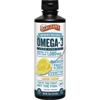 Barlean's 鱼油欧米茄-3 EPA/DHA1080mg鱼油补充剂柠檬味454克