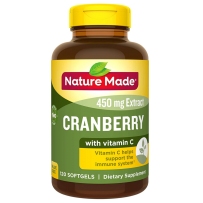 Nature Made 莱萃美 天维美 Cranberry蔓越莓精华软胶囊含VC维生素C  120粒