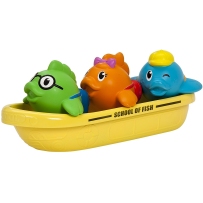 munchkin满趣健儿童宝宝戏水洗澡玩具飞鱼小船趣味喷水玩具 三件套