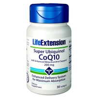 Life Extension 泛醇超高吸收辅酶CoQ10软胶囊 备孕助孕精卵健康保护心脏 200mg 30粒