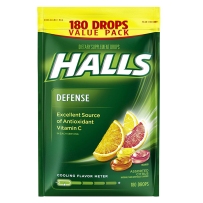 HALLS/荷氏 快速缓解痰多鼻塞润喉糖 什锦柑橘味180粒/包 保护噪子