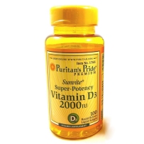 Puritan's Pride 普丽普莱 维生素D VD3 2000IU 100粒 增加钙的吸收 防骨质疏松