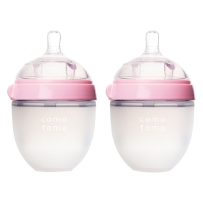 Comotomo可么多么　全硅胶宽口防胀气奶瓶　150ml　粉色　两只装