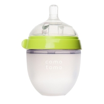 Comotomo可么多么　全硅胶宽口防胀气奶瓶　150ml　绿色