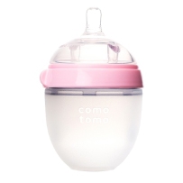 Comotomo可么多么　全硅胶宽口防胀气奶瓶　150ml　粉色