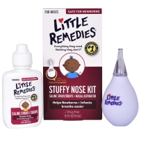 美国Little Remedies盐水滴鼻剂滴鼻子缓解婴儿鼻塞软化鼻屎 15ml滴鼻剂+吸鼻器套装