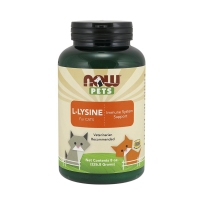 美国NOW Foods PETS宠物保健系列宠物猫狗用L-赖氨酸 猫安粉 猫鼻支 猫瘟 猫疱疹226.8g