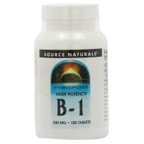 美国 Source Naturals 高含量活性维生素B1硫胺素 500mg 100片 促进神经发育