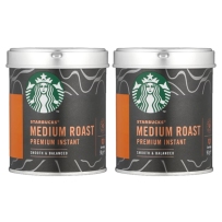 星巴克Starbucks 中度烘焙 优质速溶黑咖啡 90g 2罐装