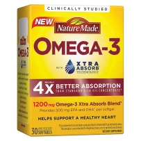 Nature Made Omega-3超能吸收1200mg/30粒软胶囊  4倍更好的吸收