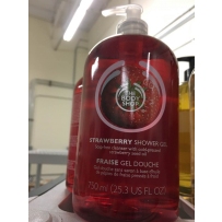 美国直邮 The body shop/美体小铺 草莓嫩白保湿清香甜美沐浴露 750ml 