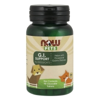 美国NOW Foods PETS宠物保健系列宠物猫狗G.I.稀便支持90粒咀嚼片