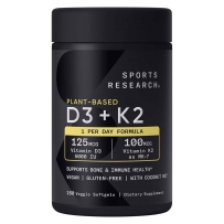 Sports Research 维生素K2+D3素食胶囊100微克/5000IU 160粒