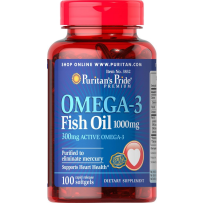 Puritan's Pride 普丽普莱 OMEGA-3 深海鱼油软胶囊 1000mg 100粒 保护心血管
